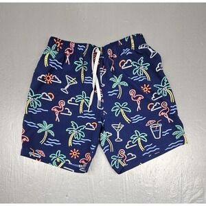 Chubbies Swim Trunks Mens Medium Flamingos Palm Tree 5.5" Inseam Beach Vacation
